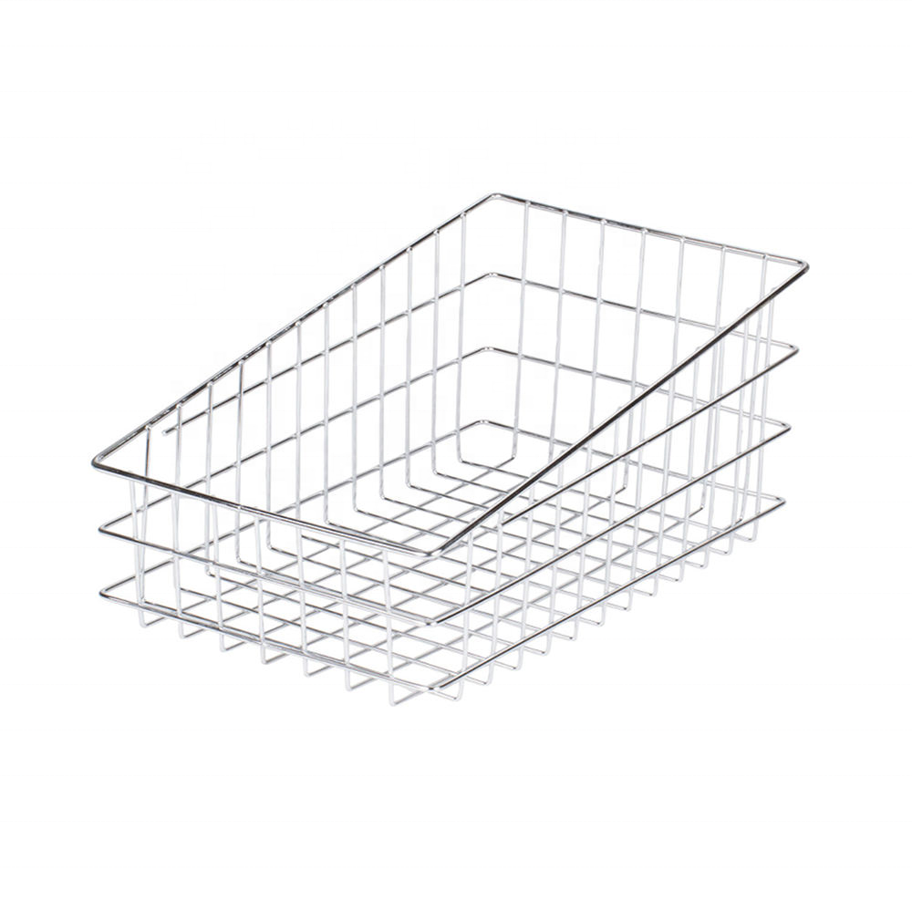 Home Store Durable Chrome Silver Bread Pastry Storage Display Basket