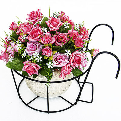 Home decoration luxury antique imitation flower pot plant holder iron storage rack