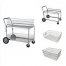 2 tier silver metal wire storage basket rolling file trolley book cart