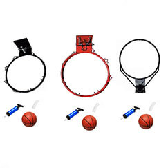 China factory direct supply three types 23cm kids basketball rim with nets set