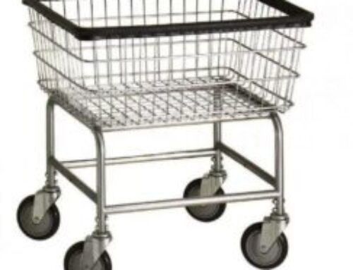 Heavy Duty Wire Steel Laundry Cart Chrome Finish