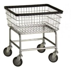 Heavy Duty Wire Steel Laundry Cart Chrome Finish